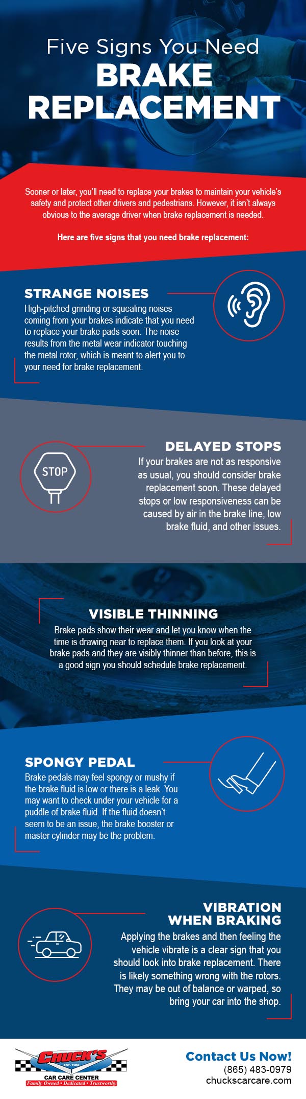 Five Signs You Need Brake Replacement [infographic]